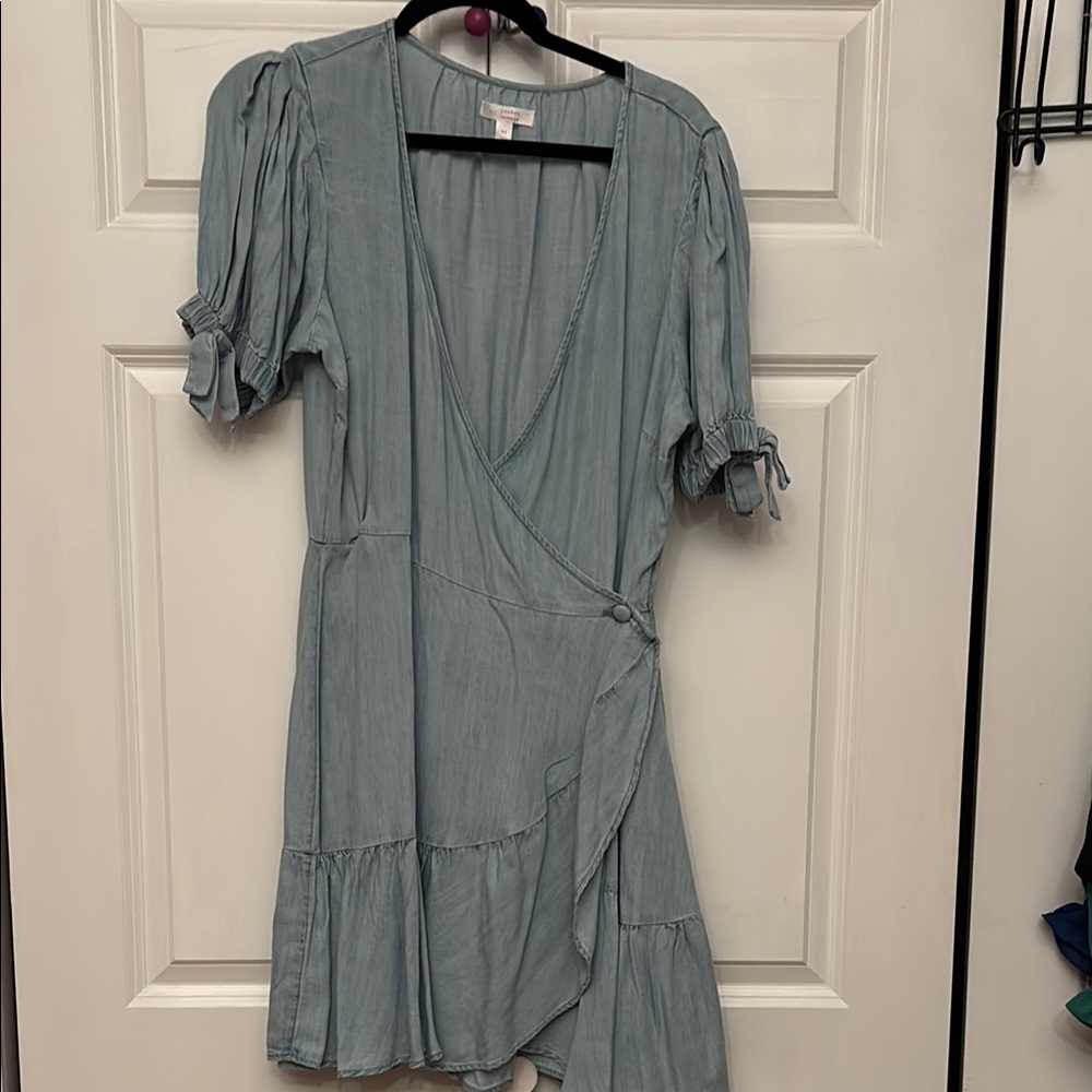 Elegant Blue Wrap Dress